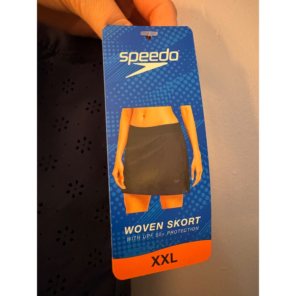 NWT Speedo Skort Blue Eyelet XXL UPF 50 activewear athleisure swim tennis travel - Picture 4 of 10